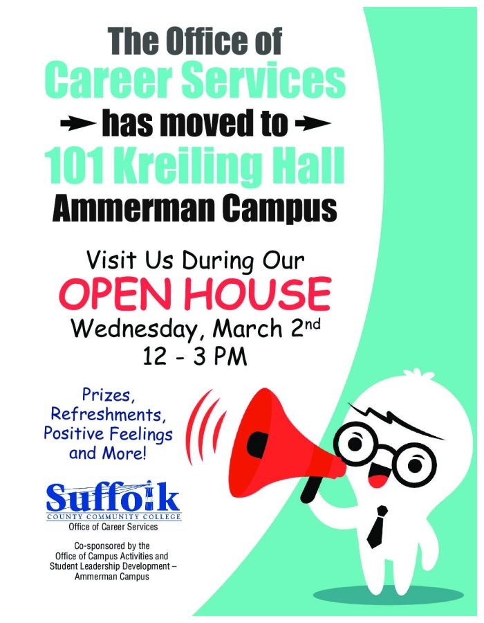 Career Services Open House: Wednesday March 2, 12-3pm
