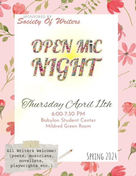 Society of Writers Hosting Open Mic Night on April 11th