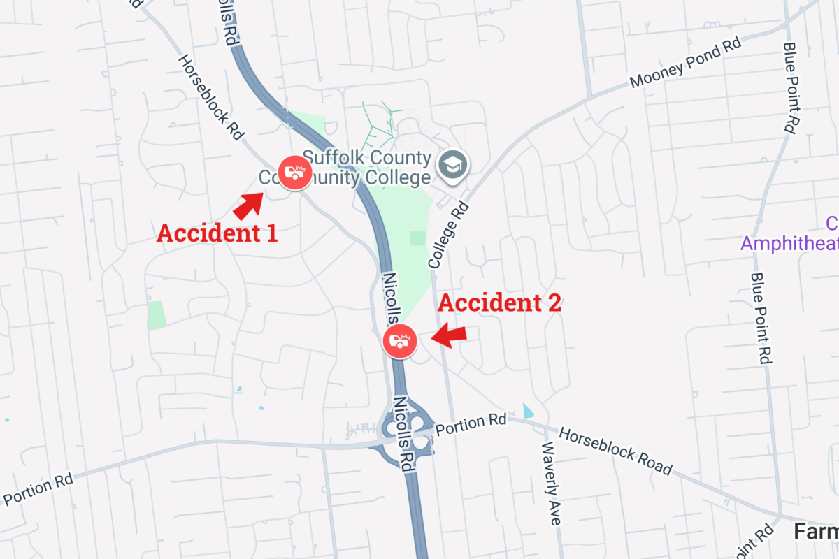 Two accidents off-campus in September caused outages at the Ammerman campus. (Google Maps)