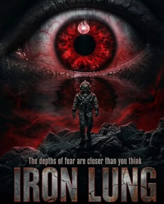 The official movie poster for “Iron Lung,” a film written, directed by and starring Mark Edward Fischbach. Released in January 2026, the movie is a cinematic adaptation of the David Szymanski video game Iron Lung.